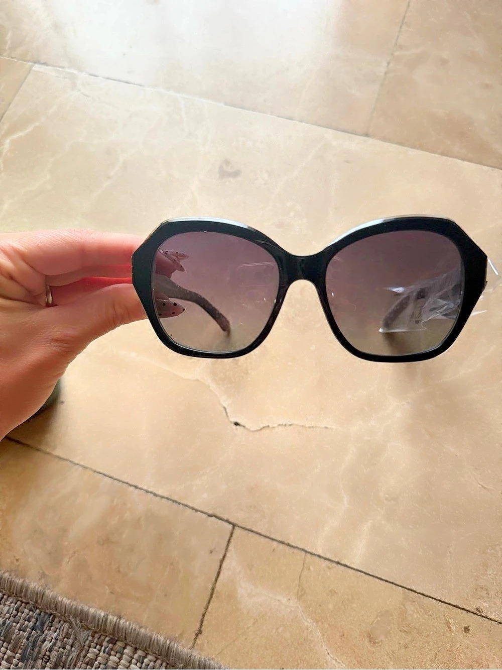 NWT Kate Spade Lottie Black Oversized Sunglasses + Case